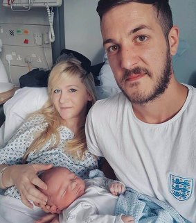 'He's our flesh and blood': Charlie Gard with his parents.