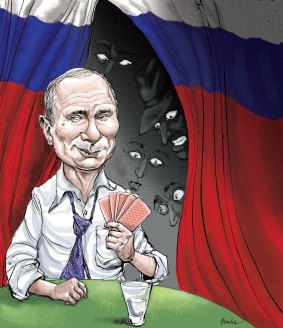 Vladimir Putin's hackers tried to influence the US election in favour of Donald Trump according to American intelligence. Illustration: Joe Benke