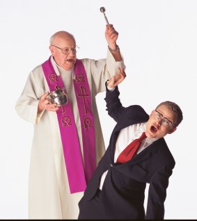 John Safran and Father Bob Maguire from the SBS TV series <i>Speaking in Tongues</i>. 