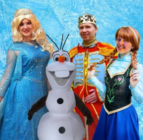 The cast of the Frozen tribute show, on at Southern Cross Club, Woden.