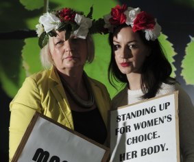 Canberra Polish women denounce a proposal to tighten already strict abortion laws. Mother and daughter, Dana, left and Patricia Olejniczak.