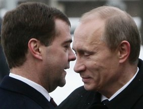 Dmitry Medvedev and Vladimir Putin.
