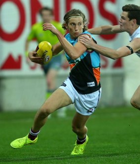 Kobe Mutch in action during the AFL under-18 championships.
