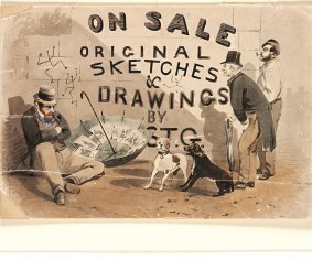 On Sale, Original Sketches and Drawings by STG, c.1870, watercolour, State Library of New South Wales.