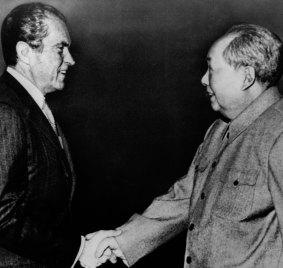 Former US president Richard Nixon and former Chinese leader Mao Zedong.