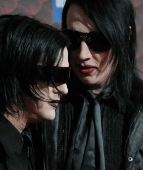 Twiggy Ramirez, left, and Marilyn Manson in 2008.