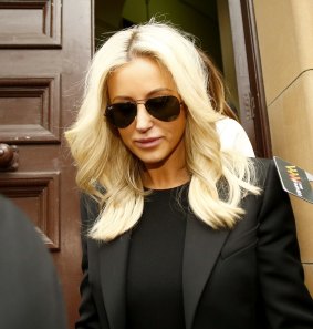Oliver Curtis' wife Roxy Jacenko leaves court.
