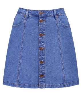 Forever New Matilda A-Line Button Through skirt, $49.99.

