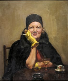 Esther Paterson's 1938 oil on canvas <i>The Yellow Gloves</i>.
