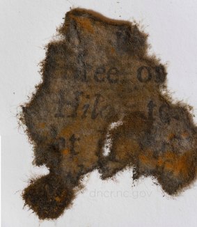 A piece of paper from books found on board Blackbeard's ship the Queen Anne's Revenge. 
