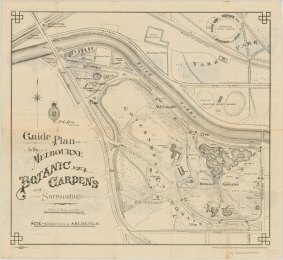 Historic map of the Domain Parklands (1911).