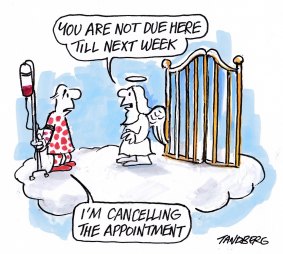 Tandberg's black humour has been used to great effect on his own situation.