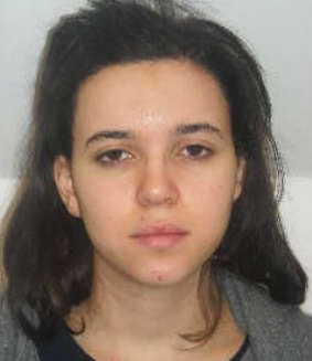 Likely in Syria: Hayat Boumeddiene in a French police photo. 