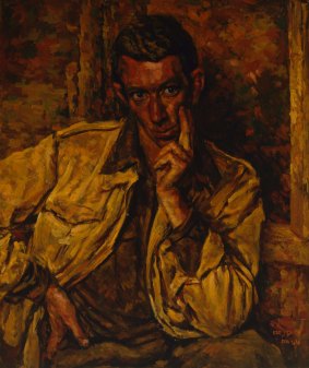 Eric Smith's <i>Self portrait</I> from 1944 when he was still an amateur painter. 
