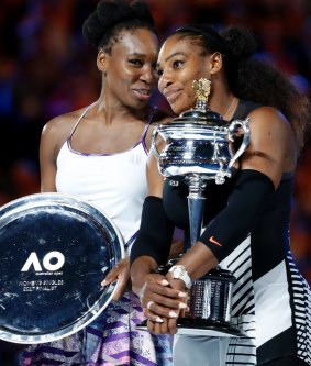 Sisters Venus and Serena Williams after the Australian Open women's final.