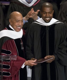 Humble, and even funny: Kanye West receives an honorary doctorate degree.