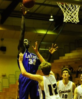 Lake Ginninderra player Bul Kuol in action on Tuesday.
