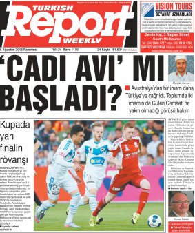 "Has a witch-hunt started?" Front page of Turkish Report Weekly in Melbourne last month.