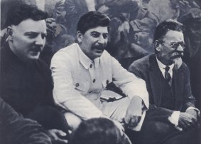 
A photograph taken in 1930 showing Joseph Stalin (left) and Mikhail Kalinin, president of the Central Executive Committee of the USSR.

