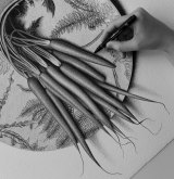 Many viewers initially believe the drawings are black and white photographs. 