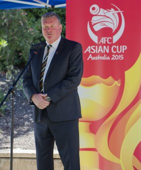 Asian Cup Australia boss Michael Brown speaks in Canberra on Thursday.