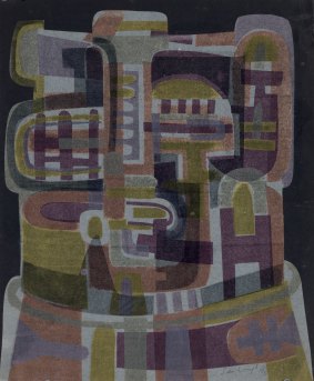 Senbergs' work, including <i>Head</i>, 1963, has often displayed the artist's predilection for dark fantasy. 
