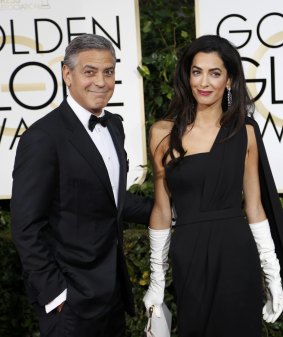 George and Amal Clooney at the Golden Globes. 