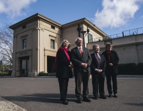 Friends of the Albert Hall, Di Johnstone, Peter Lundy, Gary Kent and Dr Rosemary Hollow welcomed the Albert Hall plan.