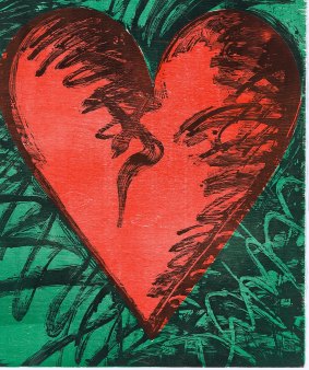 Jim Dine, Rancho woodcut heart, 1982, colour woodcut, National Gallery of Victoria, Melbourne, gift of the artist.