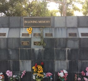 A memorial board in Leigh Creek, donated by the mining company.