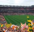 Flags flying at match day in Croke Park.