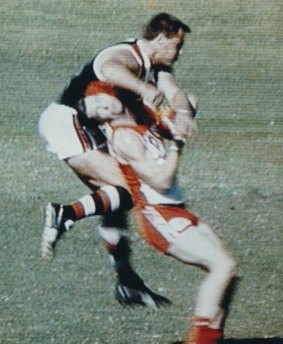 The infamous hit that broke Peter Caven's nose.