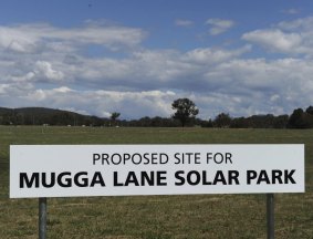 The site of the Mugga Lane solar farm.