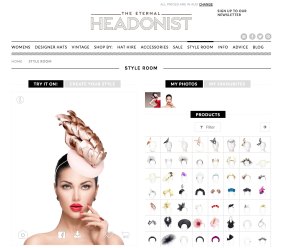 The Eternal Headonist's virtual fitting room enables users to upload photos of themselves to see how different hats would look.
