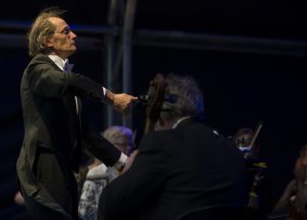 Vigorous: Roland Peelman conducting at <i>Voices in the Forest</i>.