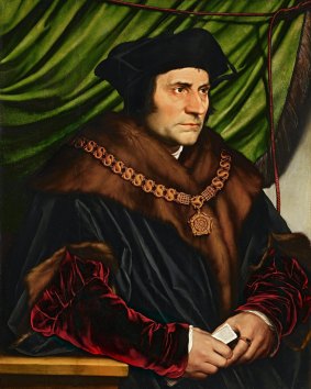 Hans Holbein the Younger's oil painting of Sir Thomas More, 1527.