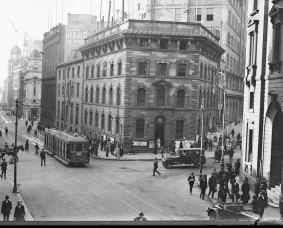 Rich history: The <i>Herald</i> building on Hunter and Pitt Street, Sydney, in the 1920s.