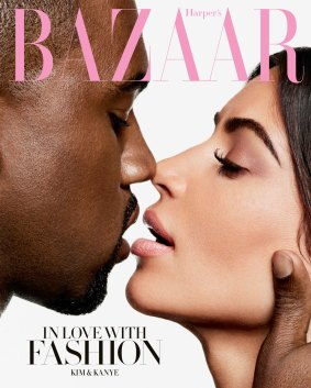 Kimye on the cover of Harper's Bazaar.
