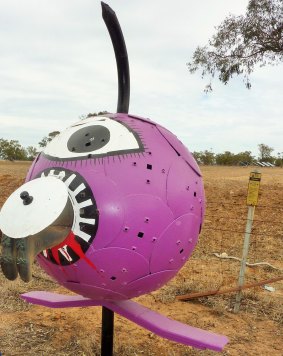 Watch out for the One Eyed One Horned Flying Purple People Eater letterbox near Leeton.