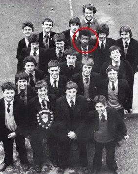 Khalid Masood (circled, in 1980) when he was a student at Huntleys Secondary School in Kent.