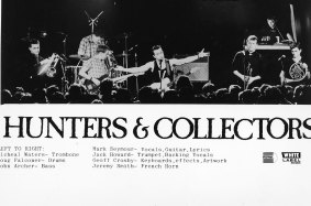 Howard, second right, on stage with Hunters & Collectors in 1985.