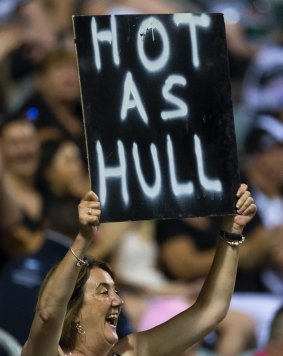 Clear message: A fan rallies behind Hull FC.