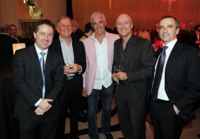 High flyers: (At right) in 2010, just after he left Qantas for Virgin, with (from left) Qantas CEO Alan Joyce, former Qantas CEO Geoff Dixon, Air New Zealand CEO Rob Fife and outgoing Virgin CEO Brett Godfrey. 