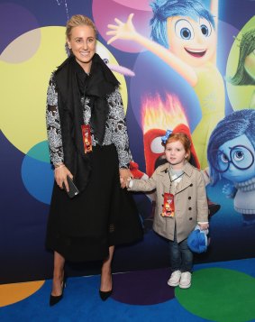 Roxy Jacenko and daughter Pixie Curtis arrive at the Australian premiere of <i>Inside Out</i> at Event Cinemas, George Street, Sydney, on Monday.