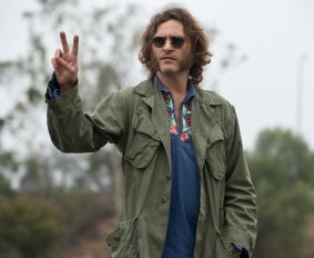 Detective Larry "Doc" Sportello (Joaquin Phoenix) investigates the disappearance of a former girlfriend in Inherent Vice.