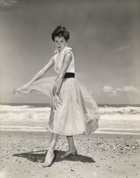 Patricia Shmith at the beach 1950s