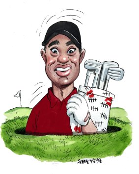 Close to a return: Tiger Woods. illustration: John Shakespeare