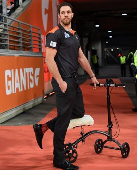Mumford has not been allowed to put weight on his ankle and has been moving around aided, like he was during GWS' 2017 semi final. 