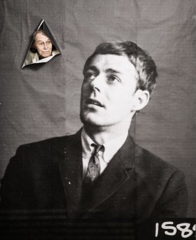 Actor Barry Otto, photographed with a photograph of himself when he was 17 years old. Otto is starring in Belvoir play <i>Seventeen</i>, in which veteran actors play teenagers. 