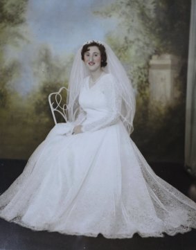 Robyn Elliott's mother, Geraldine Elliott, in her wedding dress.
